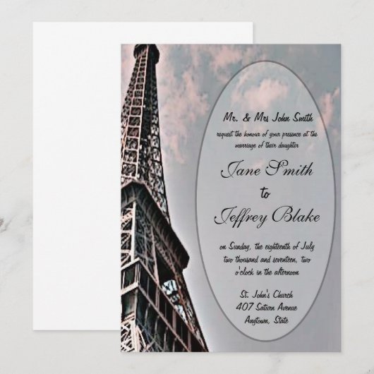 エッフェル塔 招待状 (正面/裏面)