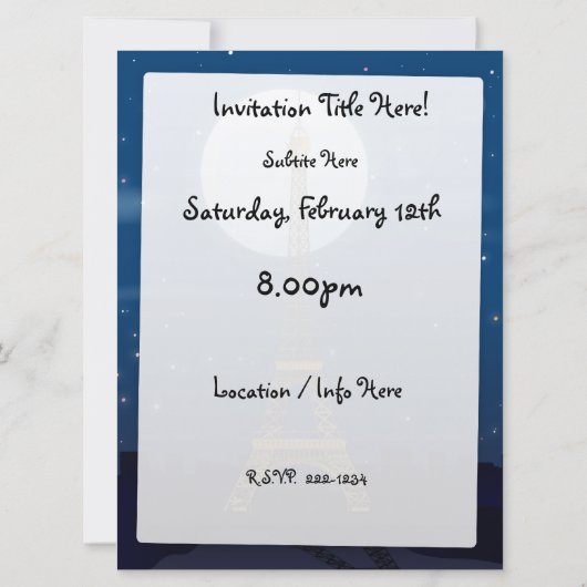 エッフェル塔 招待状 (裏面)