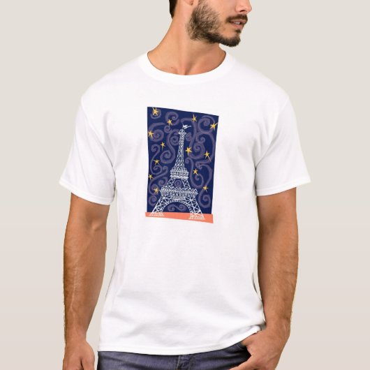 エッフェル塔（星と渦） Tシャツ (正面)
