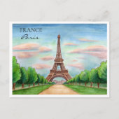 エッフェル塔 水彩ポストカード フランス シーズンポストカード (正面)