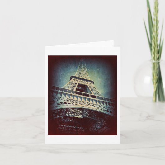 エッフェル塔、深い金属の青、ブランク カード (正面)