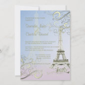 エッフェル塔+渦巻き　ウェディング招待状 招待状 (裏面)