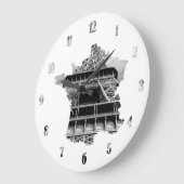 エッフェル塔 白黒 ラージ壁時計 (傾斜)