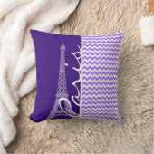 エッフェル塔; 紫色のシェブロン クッション (ブランケット)