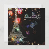 エッフェル塔+花火 シャンパンの泡 招待状 (裏面)