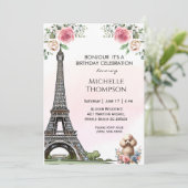 エッフェル塔 誕生日 パリ フランス 花 招待状 (スタンド正面)
