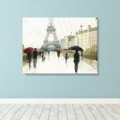 エッフェル塔 |雨の中のパリ キャンバスプリント (インサイチュ (ウッドフロア))