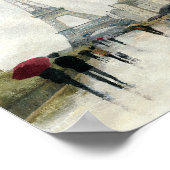 エッフェル塔 |雨の中のパリ ポスター (角)