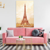 エッフェル塔， 1889 キャンバスプリント (インサイチュ (リビング))