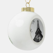 エッフェル塔b/w セラミックボールオーナメント (左)