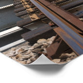 エッフェル橋の上の線路 ポスター (角)