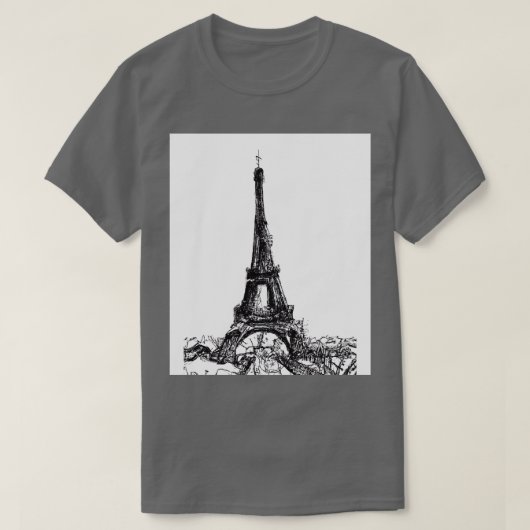 エッフェル絵を描タワー2 Tシャツ (デザイン正面)