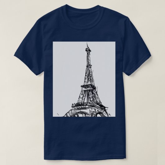 エッフェル絵画タワー1 Tシャツ (デザイン正面)