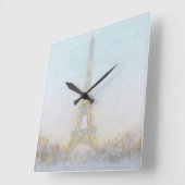 エッフェルToweの水彩画|のイメージ スクエア壁時計 (傾斜)