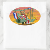 エッ飛んでいるス 楕円形シール (バッグ)