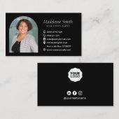 エテお洒落実在ートエージェントブラックプロフェッショナル 名刺 (正面/裏面)