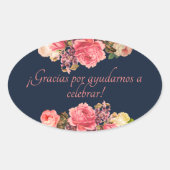 エティケタスデレガロデネイビイピンクロース 楕円形シール (正面)