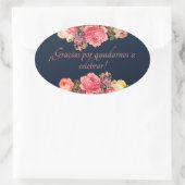 エティケタスデレガロデネイビイピンクロース 楕円形シール (バッグ)