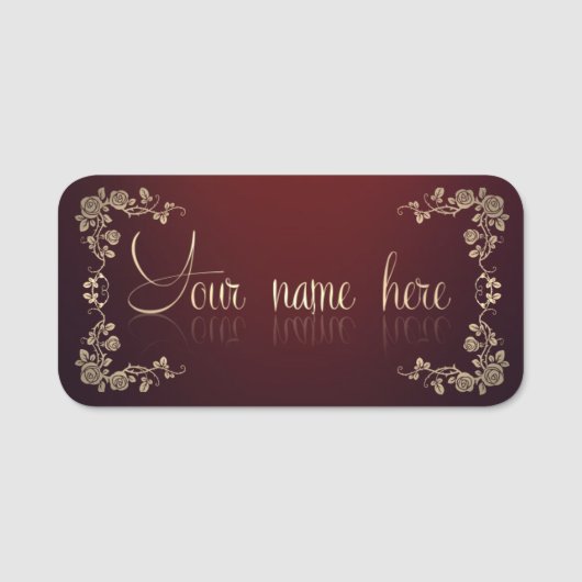 エティケタ・パラノムブルクラシカ・コン・ロサス 名札 (正面)