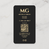 エテエレガント実在ートヴィンテージ鍵不動産仲介業者ブラック 名刺 (裏面)