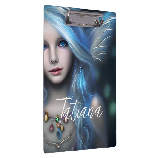 エテパーソナライズされたリア神秘的な青い妖精 クリップボード (右)