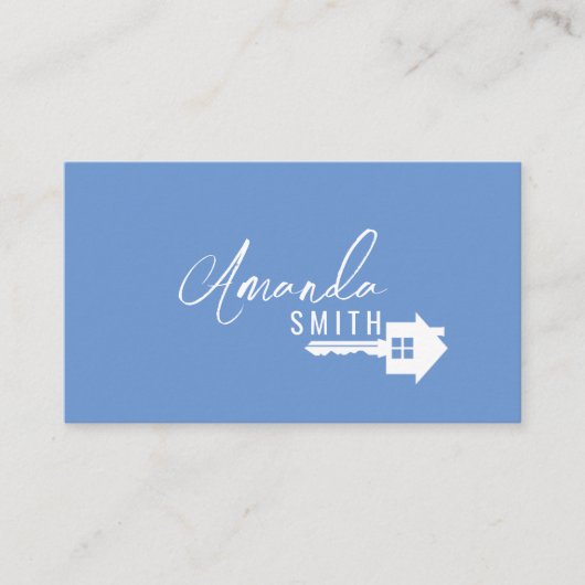 エテパーソナライズされたート実在ブラックアンドホワイトハウス鍵 名刺 (正面)