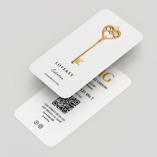 エテミニマル実在ート鍵不動産仲介業者モーゲージホワイト 名刺