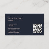 エテモダン実在ートプロフェッショナル不動産仲介業者ネイビー赤面 名刺 (裏面)