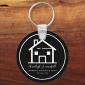 エテモダン実在ートホワイトブラックカスタムハウス キーホルダー (正面)