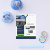 エテモダン実在ートNavy Blue and Green カスタマイズ チラシ (シングル)