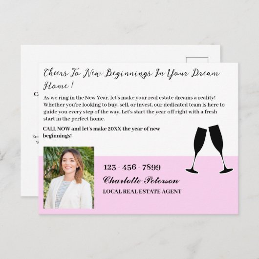 エテユニーク実在ート農業ニューイヤーホリデイ ポストカード (正面/裏面)