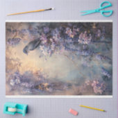 エテリアの青い鳥と紫の藤 薄葉紙 (クラフト)