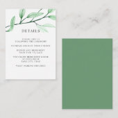 エテリアグリーン結婚ズホテル詳細アコモデーション エンクロージャーカード (正面/裏面)