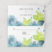 エテリアティール（緑がかった色）花フローラ結婚のエスコートカード プレイスカード (外部開封)