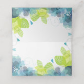 エテリアティール（緑がかった色）花フローラ結婚のエスコートカード プレイスカード (内部開封)