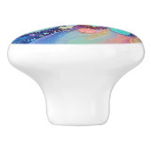 エテリアパステル抽象芸術アートドリーミーコットンキャンディ セラミックノブ (側面)