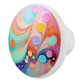 エテリアパステル抽象芸術アートドリーミーコットンキャンディ セラミックノブ (右)