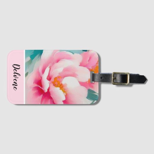 エテリアピンク牡丹 ラゲッジタグ (正面横)