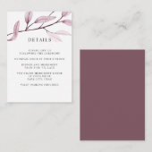 エテリアピンク結婚クズホテル詳細アコモデーション エンクロージャーカード (正面/裏面)