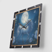 エテリアユニコーン蝶の森 スクエア壁時計 (傾斜)