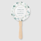 エテリアユーカリ金ゴールドグリーン結婚式 プログラム ハンドファン (正面)