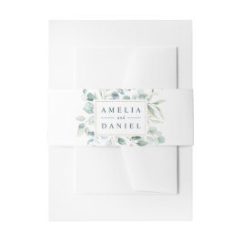 エテリアユーカリ金ゴールドフレームグリーン結婚リー 招待状ベリーバンド