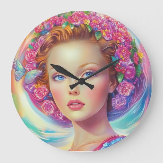 エテリアルクラウンポートレート ラージ壁時計 (正面)