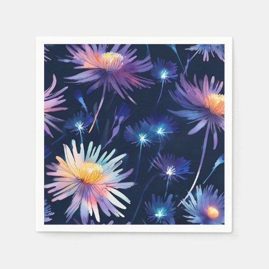 エテリアルナイト開花生物発光アスター スタンダードカクテルナプキン (正面)