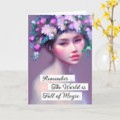 エテリアルファンタジーフェアユタリーアート |女かわいらし性 カード (黄色い花)