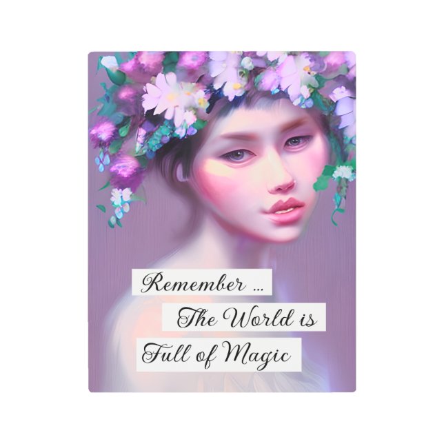 エテリアルファンタジーフェアユタリーアート |女かわいらし性 メタルプリント (正面)