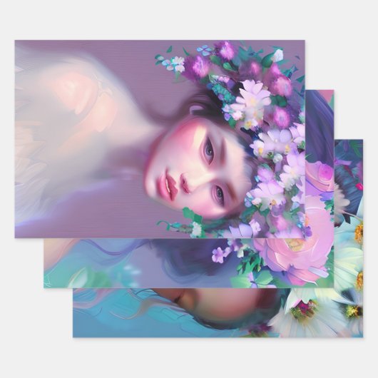 エテリアルファンタジーフェアユタリーアート |女かわいらし性 ラッピングペーパーシート (セット)