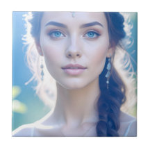 エテリアルブルーアイズポートレートタイルアート