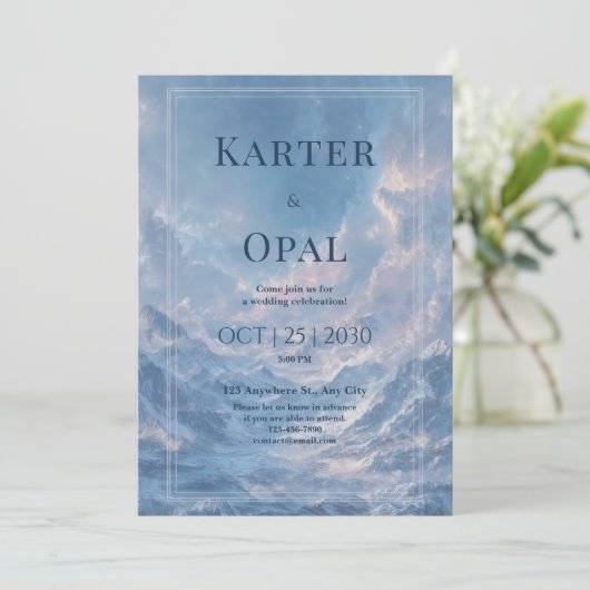 エテリアルマウンテンスキー結婚式招待状 招待状 (スタンド正面)