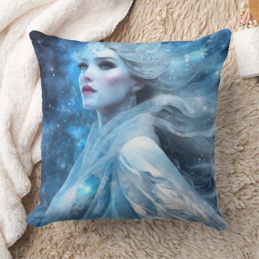 エテリアル凍っていスノウクイーンファンタジーアート クッション (ブランケット)